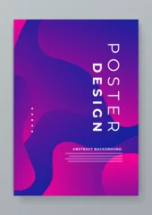 Gardinen Purple violet vector illustration abstract gradient poster with wave shapes. Modern template for background, posters, ad banners, brochures, flyers, covers, websites © Badr Warrior