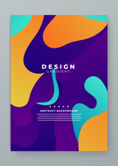 Orange green and purple violet creative abstract wave and fluid gradient poster. Ideal for parties, banners, covers, print, promotions, sales, greetings, advertising, web, pages, headers, landings