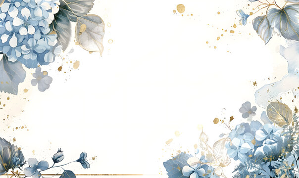 an illustrated invitation, luxury hydrangeas 
 wedding theme, Generative AI