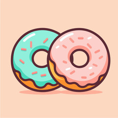 colorful hand drawn donuts with sprinkle elements