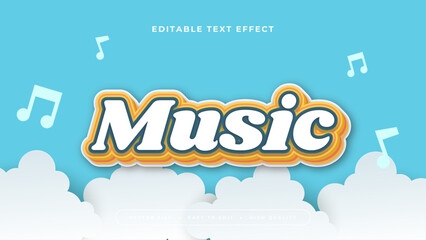 Blue white and orange music 3d editable text effect - font style