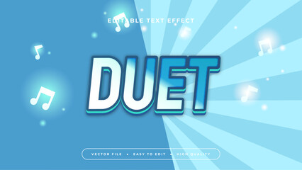 Blue and white duet 3d editable text effect - font style
