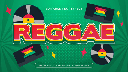 Colorful reggae 3d editable text effect - font style - obrazy, fototapety, plakaty