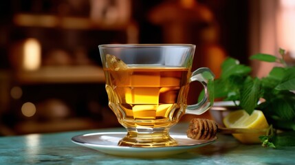 mint tea and honey
