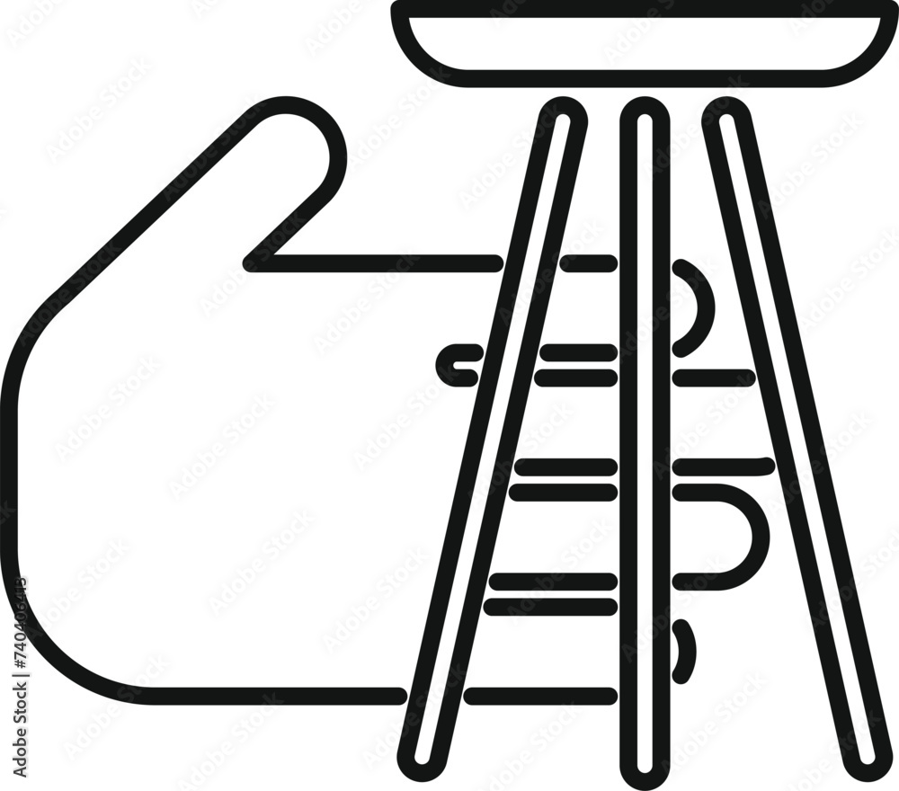 Poster laser palm scanning icon outline vector. bio smart. scan voice identity