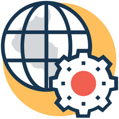 An icon of global flat vector