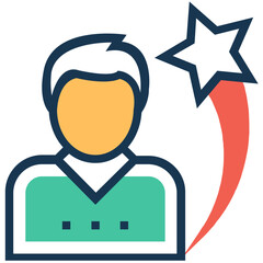 Trendy flat icon of visitor 