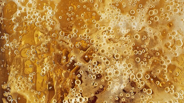 A background composed of countless tiny bubbles rising through a golden amber liquid, embodying the lively effervescence of a blonde beer. The bubbles vary in size, creating a dynamic and textured app