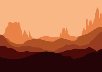 mountains landscape vector, vector illustration for background design.