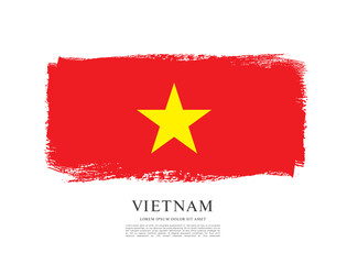 Flag of Vietnam, brush stroke background