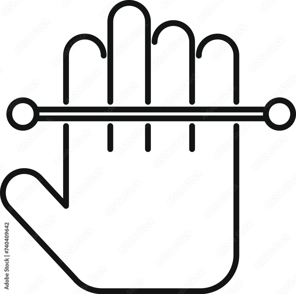 Poster fast palm scan access icon outline vector. bio printing. security information