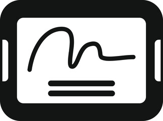 Tablet handwriting icon simple vector. Approve biometric. Finger hand id