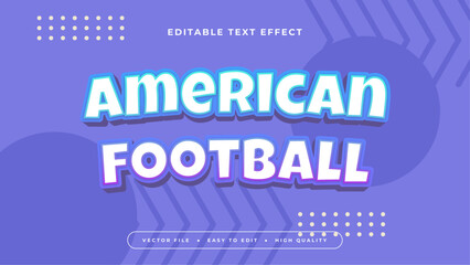 Blue white and purple violet american football 3d editable text effect - font style