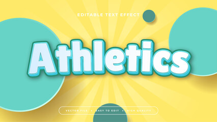 Yellow green and white athletics 3d editable text effect - font style