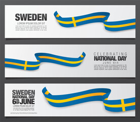 Swedish flag vector illustration layout design