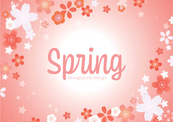 Naklejka na ściany i meble 桜のイラストが美しい春の背景デザイン