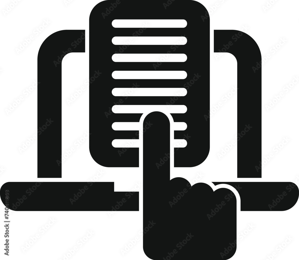 Poster data access document icon simple vector. recognition scan. detect access