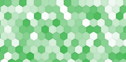 Fototapeta na wymiar Hexagon bee hive honeycomb pattern seamless abstract green mosaic background vector illustration