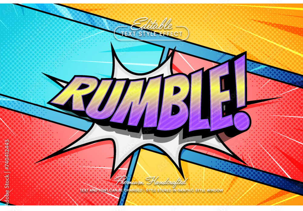 Poster editable vector text effect graphic style. comic text sound effect vector template.