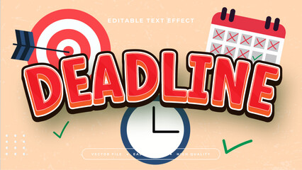 Colorful deadline 3d editable text effect - font style