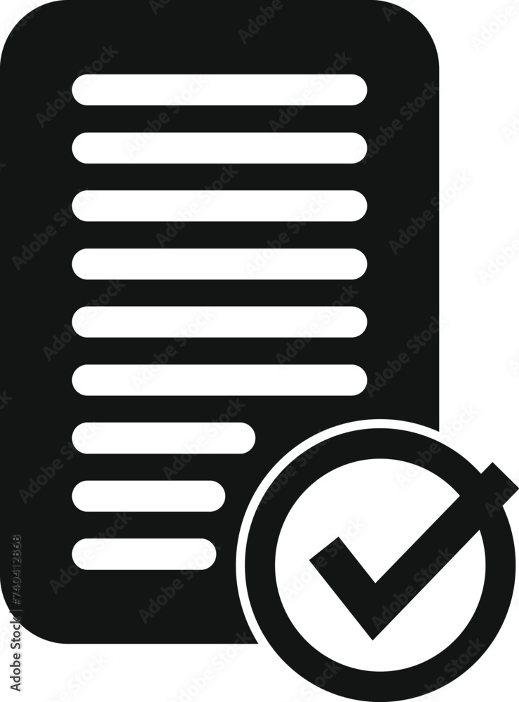 Poster approved document id icon simple vector. check individual. detect print