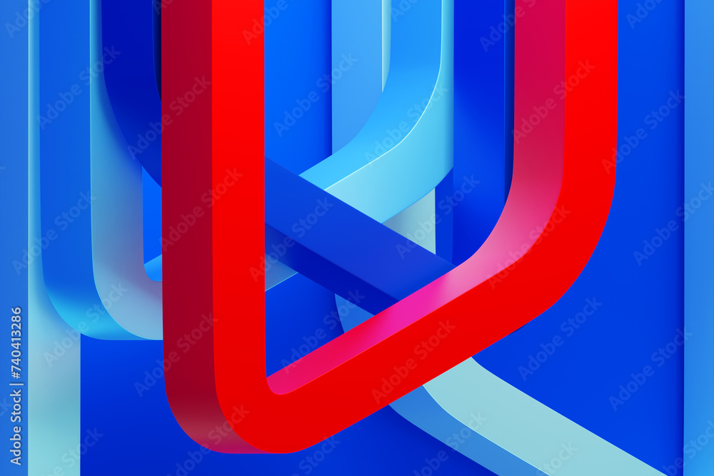 Poster abstract poster design with colorful geometric shapes. 3d pattern of lines. 3d illustration, templat