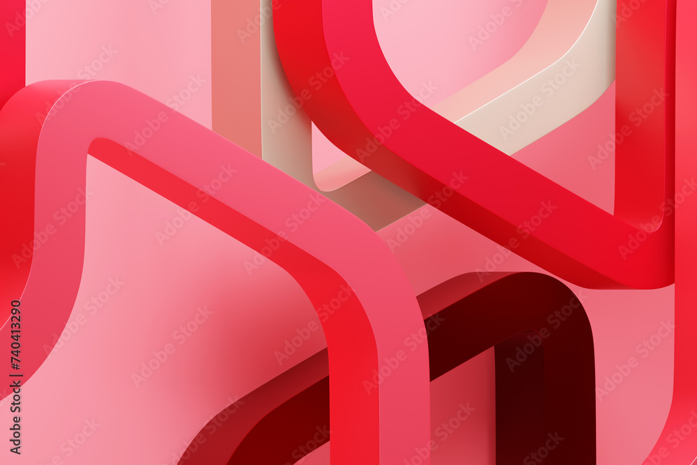 Poster abstract poster design with colorful geometric shapes. 3d pattern of lines. 3d illustration, templat
