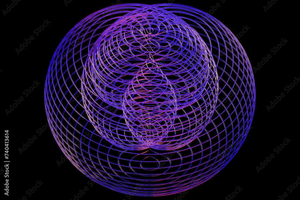 Poster abstract rainbow neon glowing crossing lines pattern. dark  background of colorful neon glowing ligh