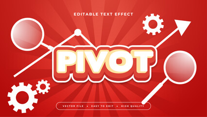 Red and white pivot 3d editable text effect - font style