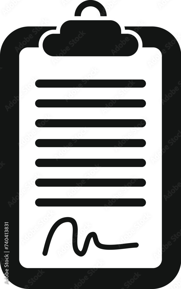 Poster check data user icon simple vector. human security. handwriting identification