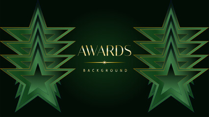 Fototapeta na wymiar Green golden award graphic background. Elegant luxury corporate modern template. Trophy banner flyer certificate. Vector illustration design.