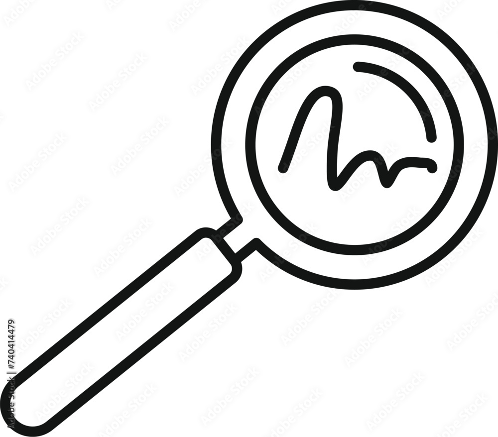 Aufkleber search handwriting signature icon outline vector. detect privacy. software sound