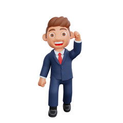 3d Illustration Businessman cheering business success