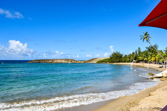 Protected bay at Jobos beach near the town of Isabela on the island of Puerto Rico in the Caribbean.