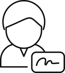 Handwriting identification icon outline vector. Access approve. Biometric face