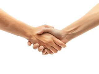 Two hand shaking hands in agreement, isolated on a white background PNG