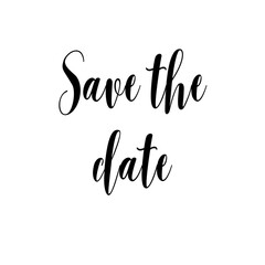 Save the date lettering. Handwritten modern calligraphy letters. Vector illustration. Template for poster, flyer, greeting card, invitation and various design.