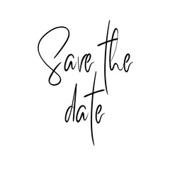 Save the date lettering. Handwritten modern calligraphy letters. Vector illustration. Template for poster, flyer, greeting card, invitation and various design.