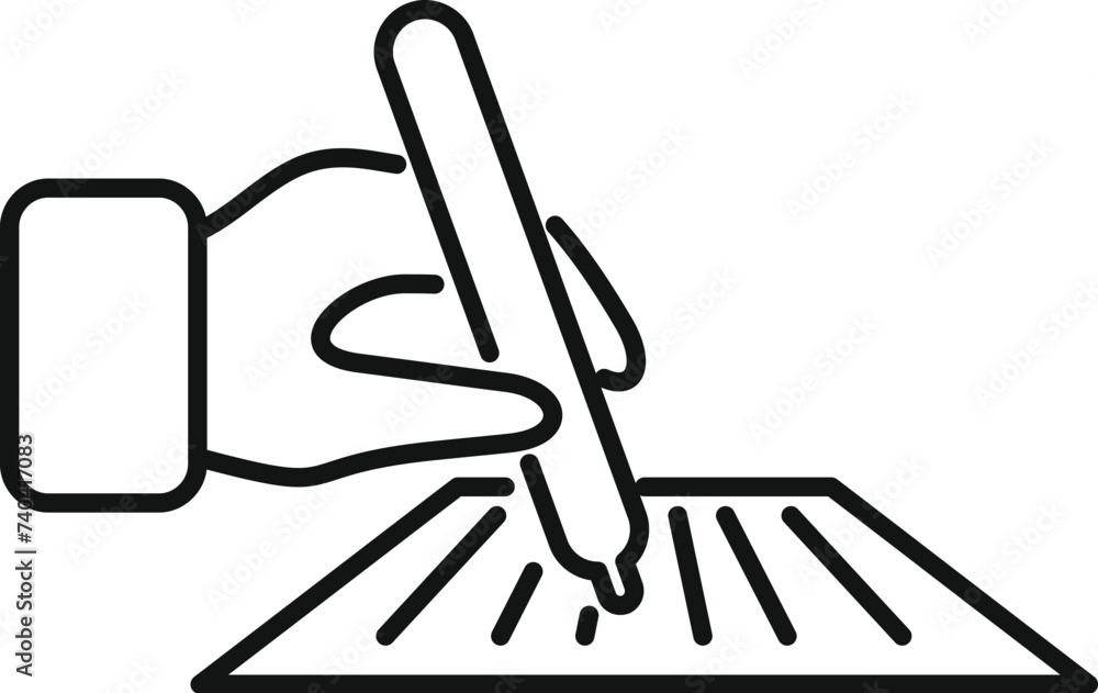 Poster personal signature icon outline vector. access verification. biometric approve