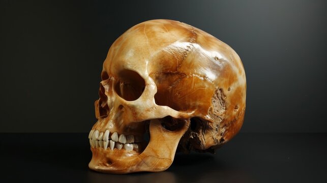3D render of a human skull, detailed anatomy, educational