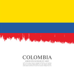 Flag of Colombia, brush stroke background