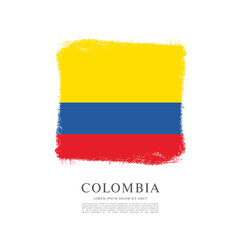 Flag of Colombia, brush stroke background