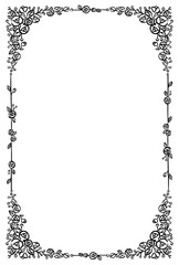 クラシックな植物のフレーム　1色　縦