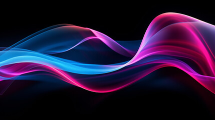 Abstract Colorful Light Waves Flowing, Dynamic and Fluid Digital Art Concept