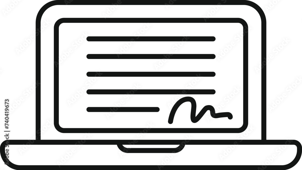 Poster check user security icon outline vector. solitary detect. access approve scanner