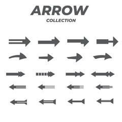 Arrows set of grey icons  symbols  signs. arrow icon