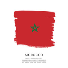 Flag of Morocco, brush stroke background