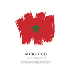 Flag of Morocco, brush stroke background
