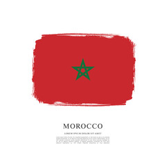 Flag of Morocco, brush stroke background