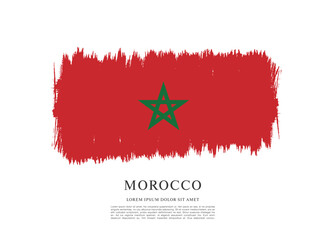 Flag of Morocco, brush stroke background